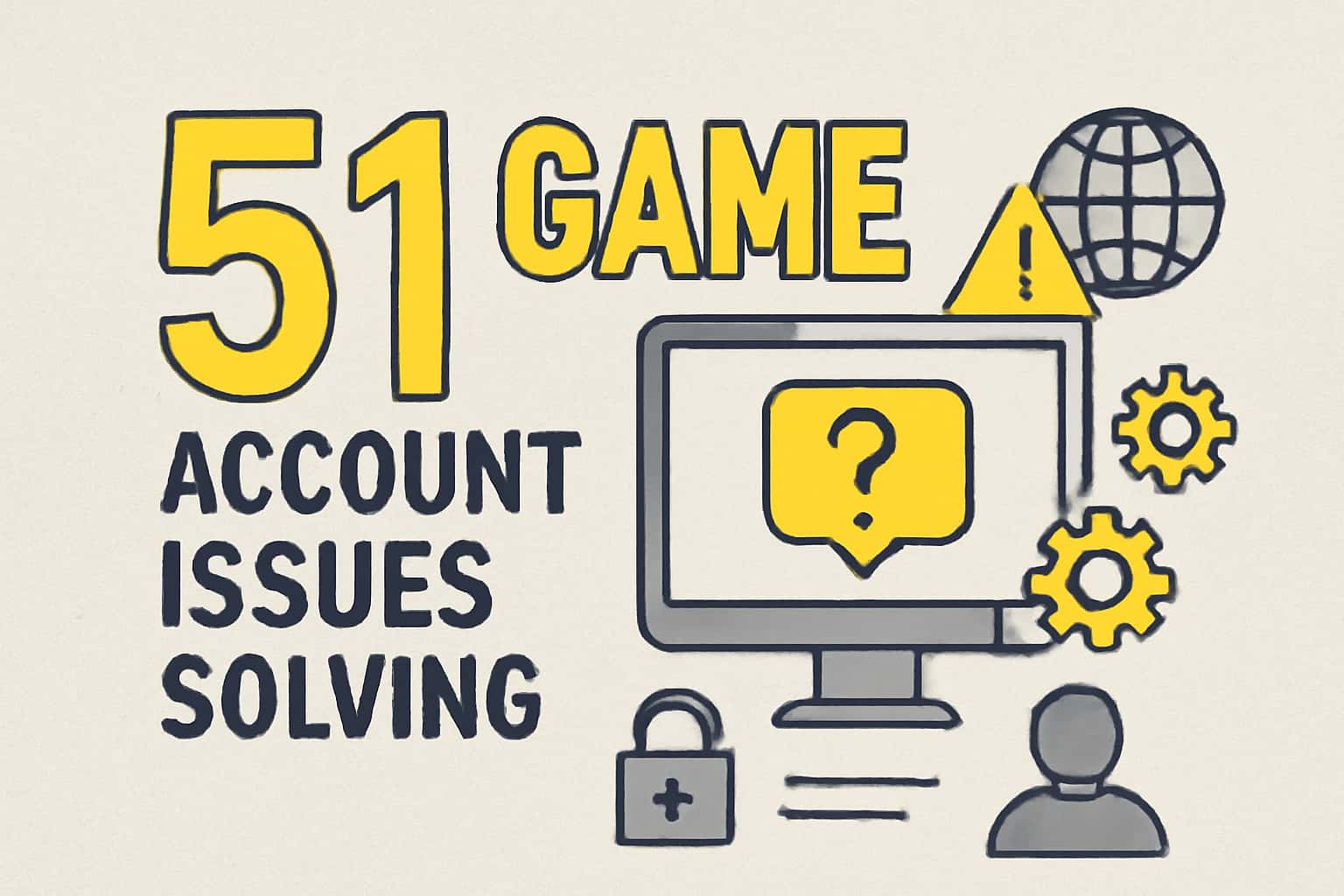 An informative graphic related to troubleshooting account issues for 51 Game.