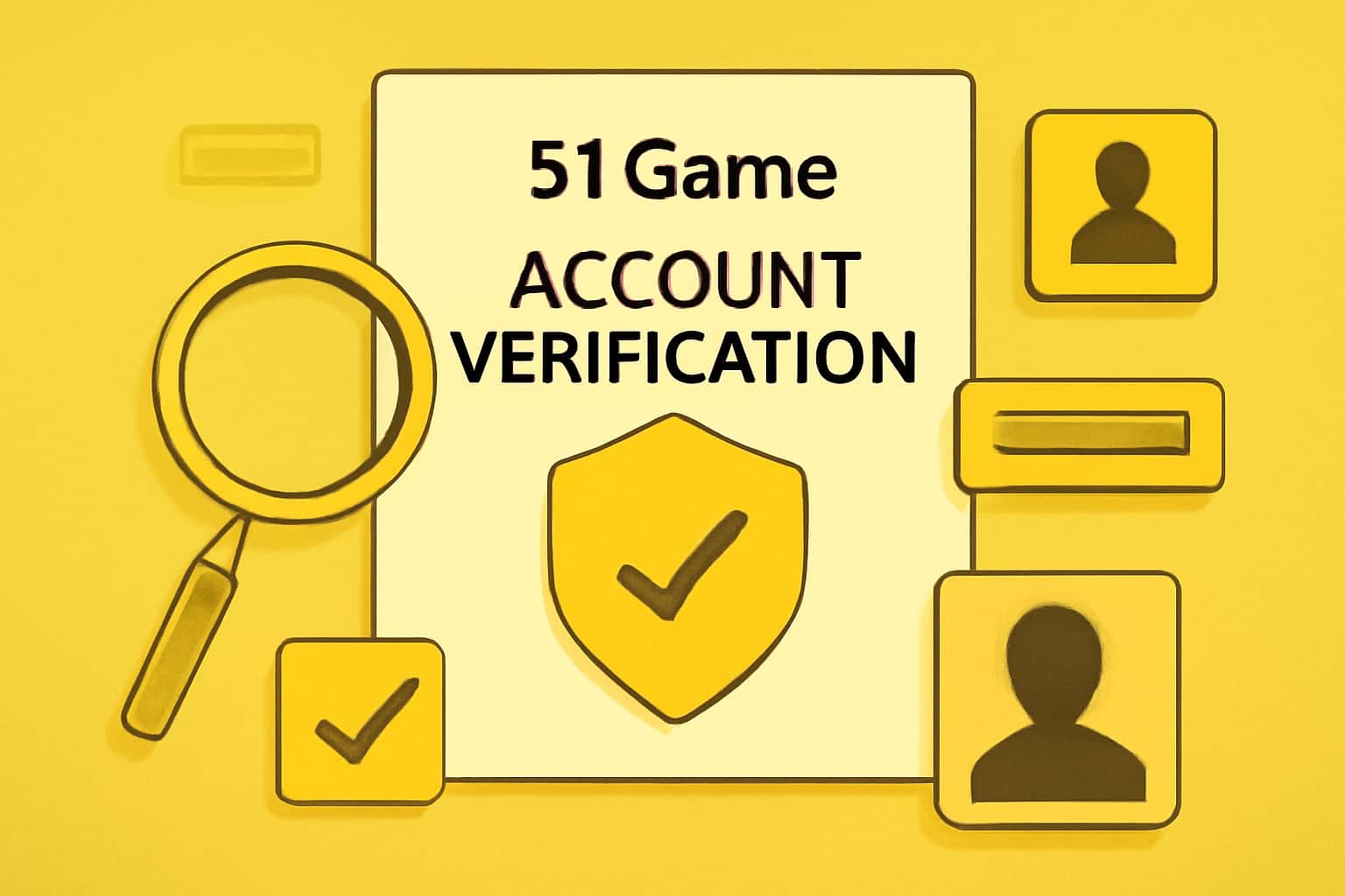 Informational graphic illustrating the concept of 51 Game account verification.
