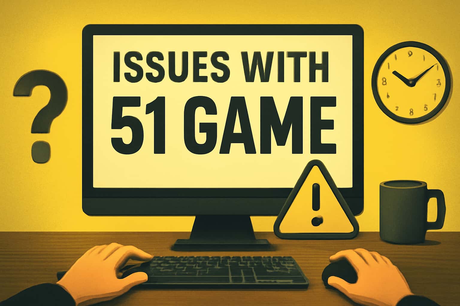 A neutral scene depicting 51 Game access issues with informative and technical elements.