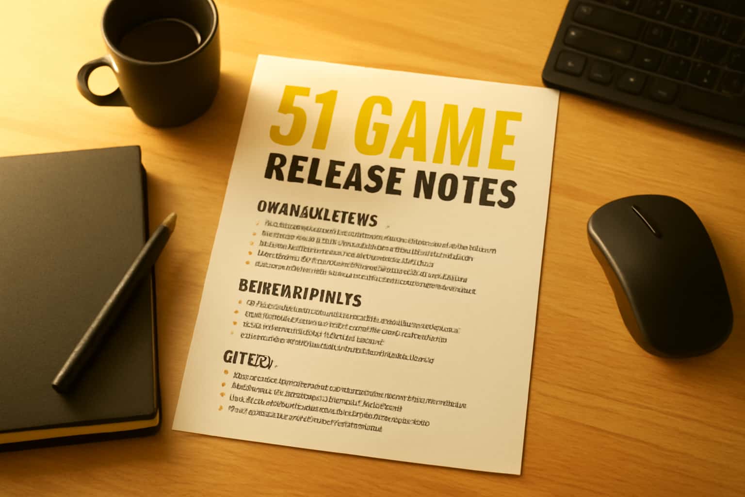 A futuristic representation of the 51 Game Release Notes.
