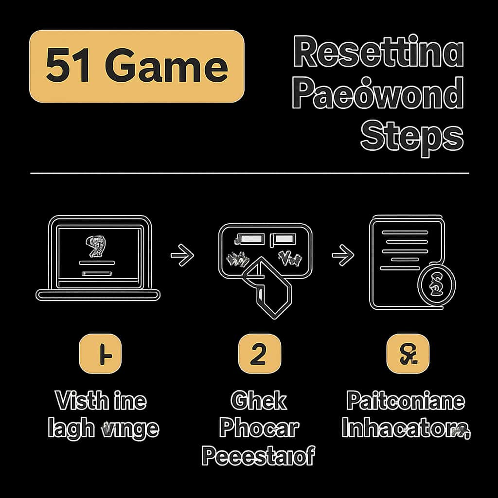 A diagram illustrating the process of resetting the 51 Game password.