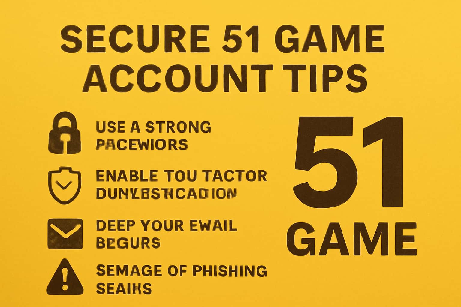 Informational graphic about securing a 51 Game account.