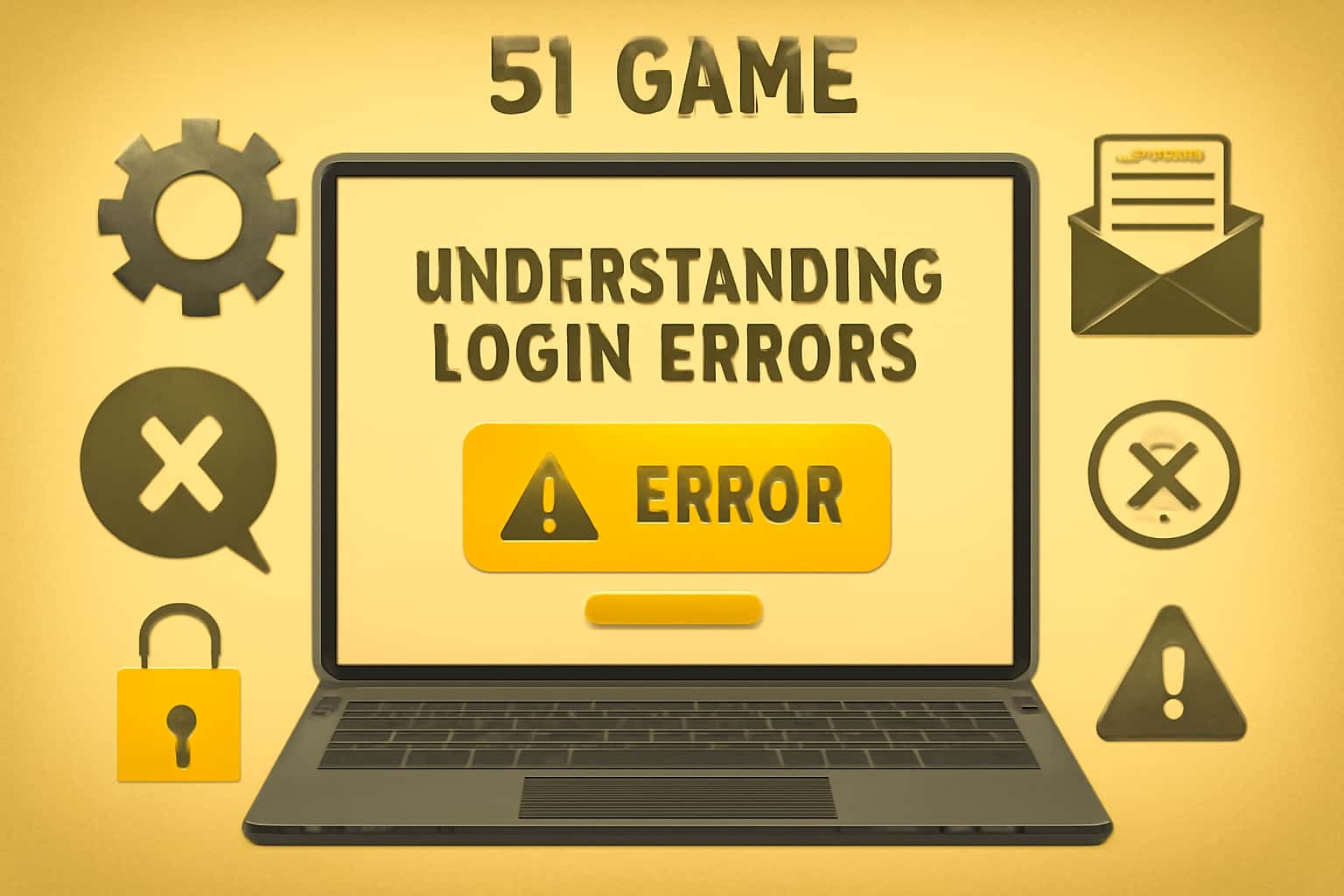 Informational scene about 51 Game login errors with highlighted text.